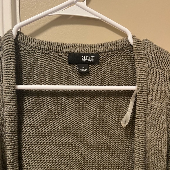a.n.a Green Open Front Cardigan Sweater - Picture 3 of 5